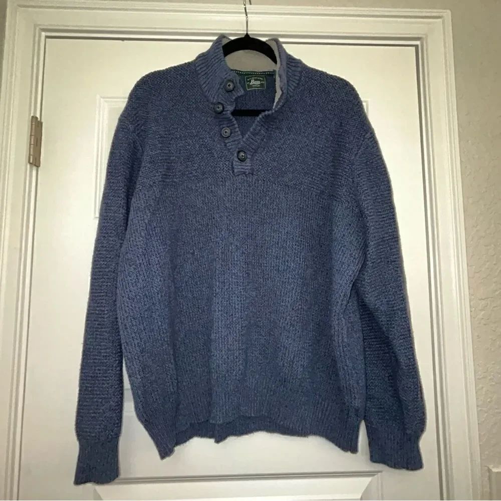 Bass G.H. Bass & Co. 1/4 Button Front Pullover Knit Sweater